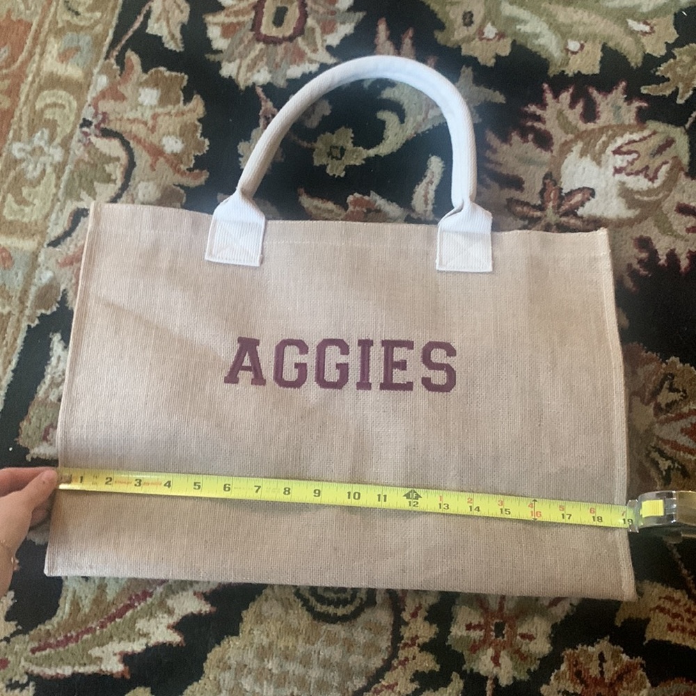 Super cute aggies burlap bag like new